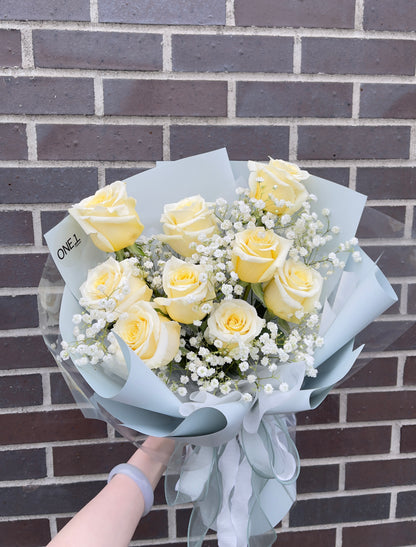 9 cream rose Bouquet