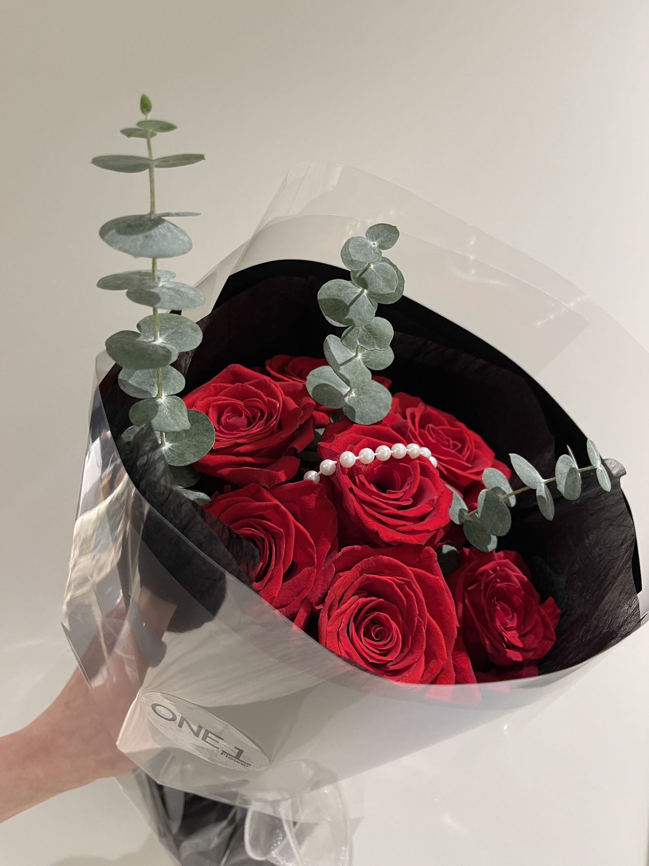 Pearl Red Roses Bouquet