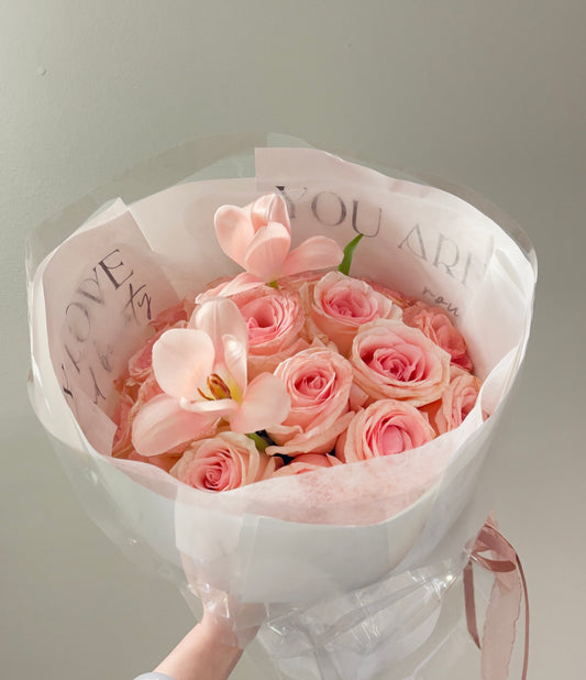 21 Pink Roses with Tuplis