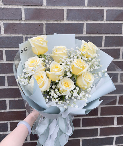 9 cream rose Bouquet