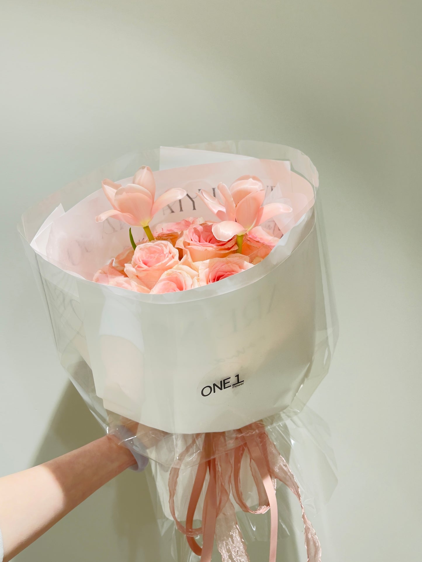 21 Pink Roses with Tuplis